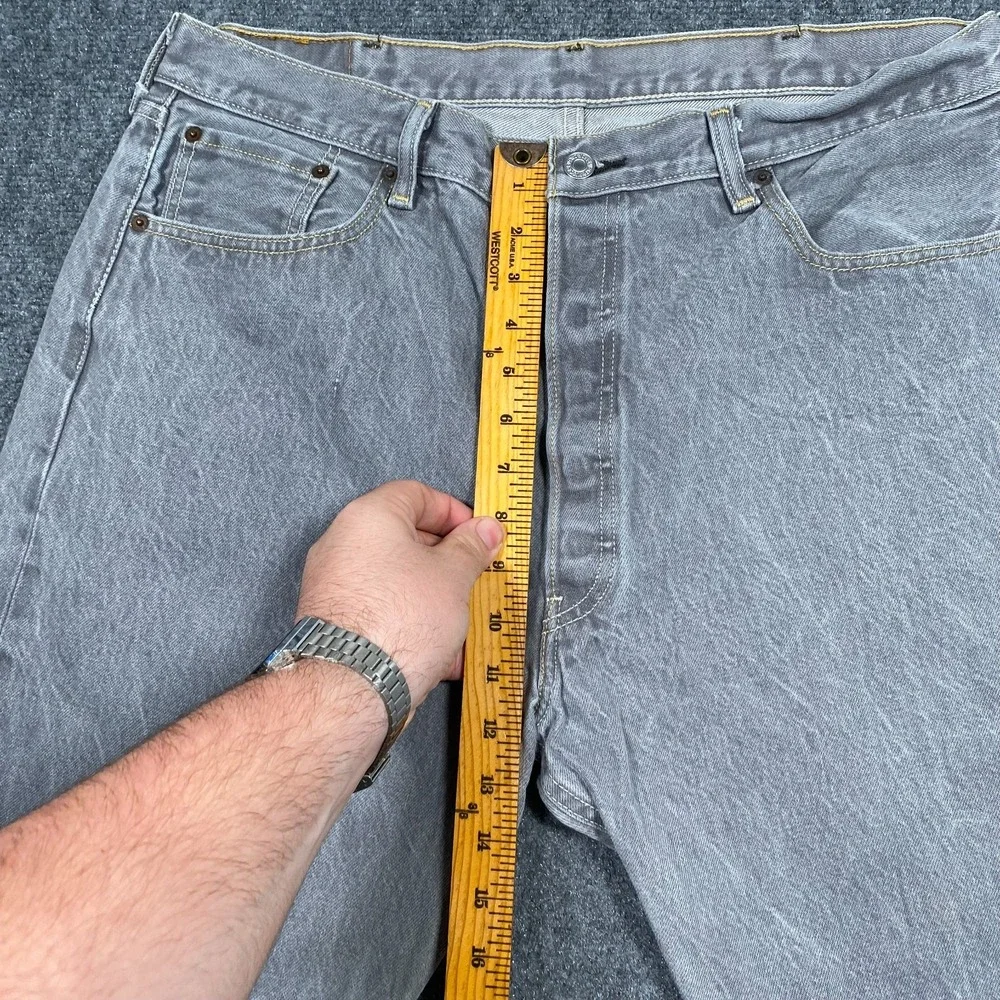 Levi's 501 XX Jeans Men's Size‎ 36x26 Gray Denim Stone Wash Button Fly